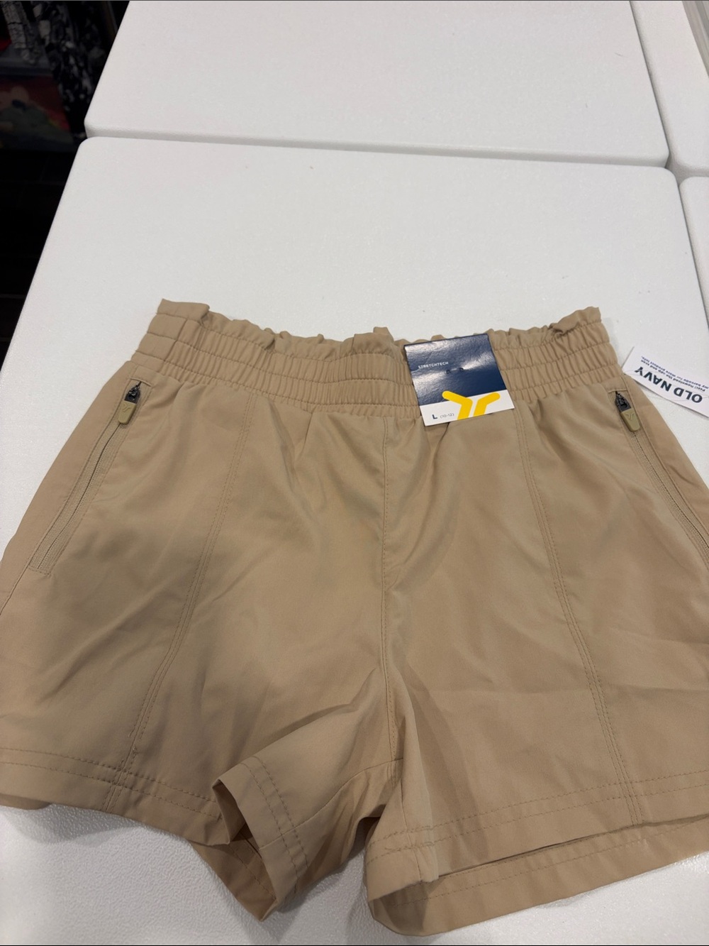 Old Navy Beige Ruffled Waist Girls Shorts